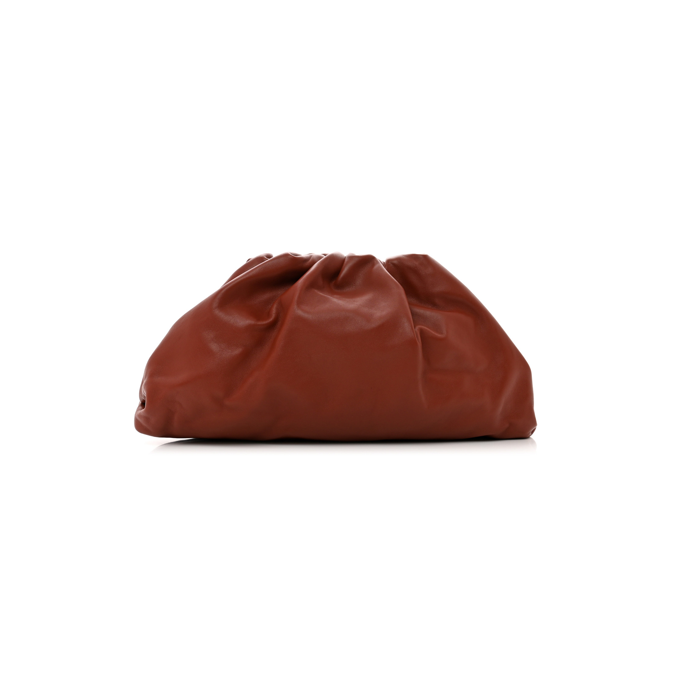 BOTTEGA VENETA SMOOTH BUTTER CALF THE POUCH OVERSIZED CLUTCH RUST  (38*17*8cm)