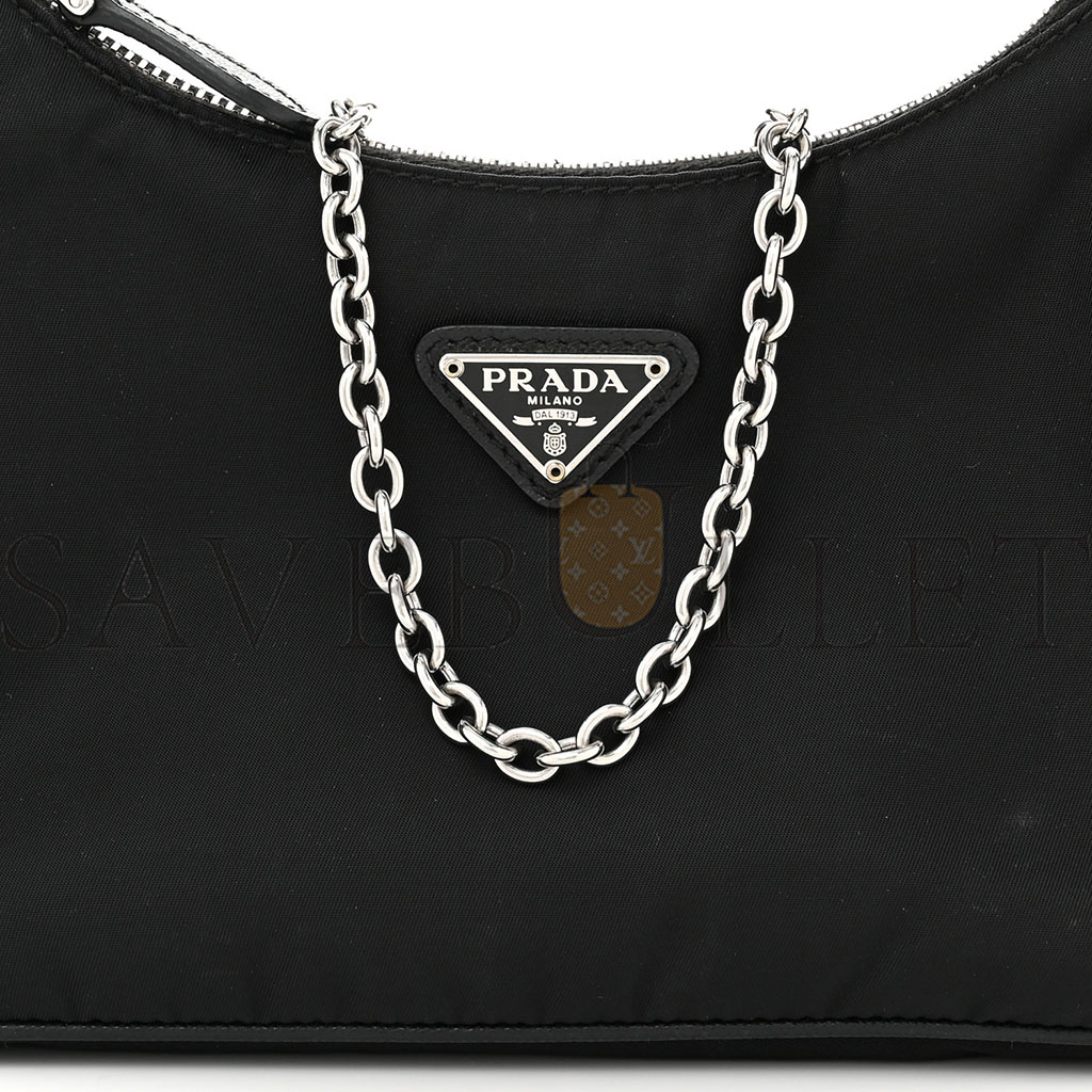 PRADA NYLON RE-EDITION 2005 SHOULDER BAG BLACK (22*18*6cm)