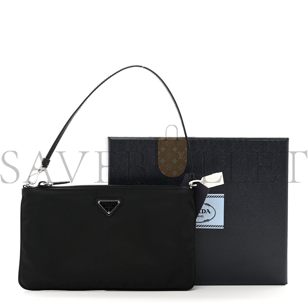 PRADA RE-NYLON VELA POUCH BLACK (24*18*14cm)