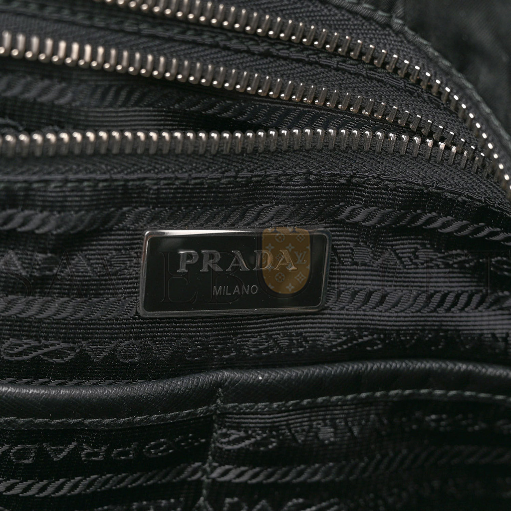 PRADA TESSUTO NYLON VELA DIAPER BAG BLACK (34*28*20cm)