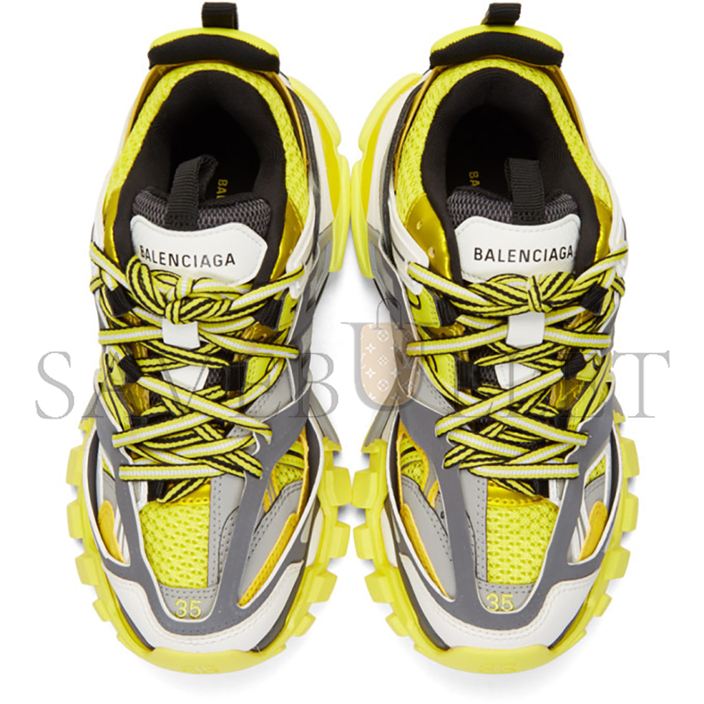 BALENCIAGA YELLOW AND GREY TRACK RUNNER SNEAKERS 542023W1GB17184