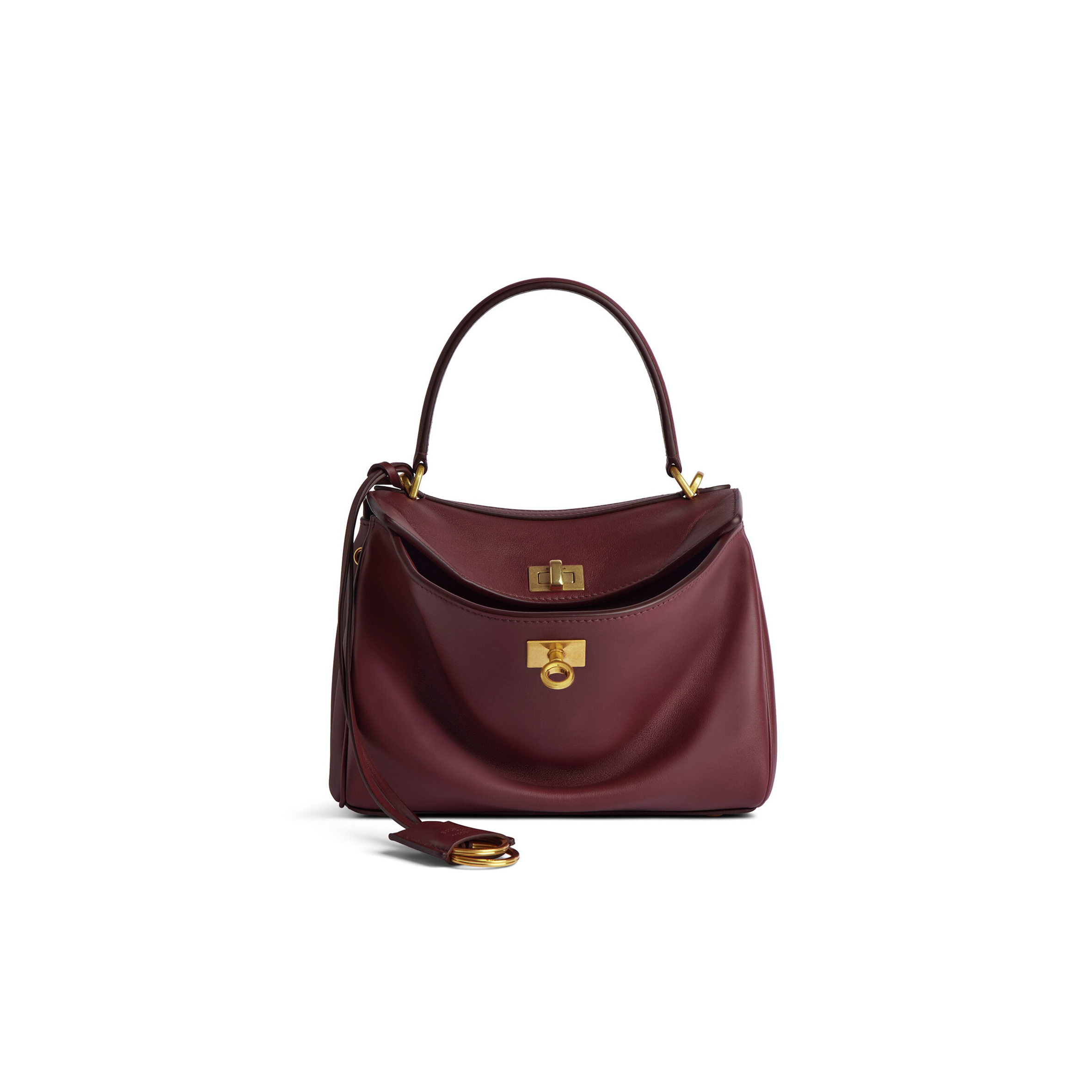 BALENCIAGA WOMEN'S RODEO MINI HANDBAG IN DARK BURGUNDY 7954562AA4V6034 (22.8*9.9*8.3cm)