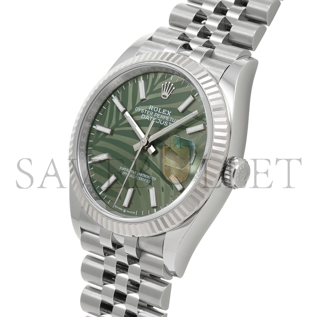 ROLEX DATEJUST OLIVE GREEN PALM THEME 41MM WATCH 126234-0047