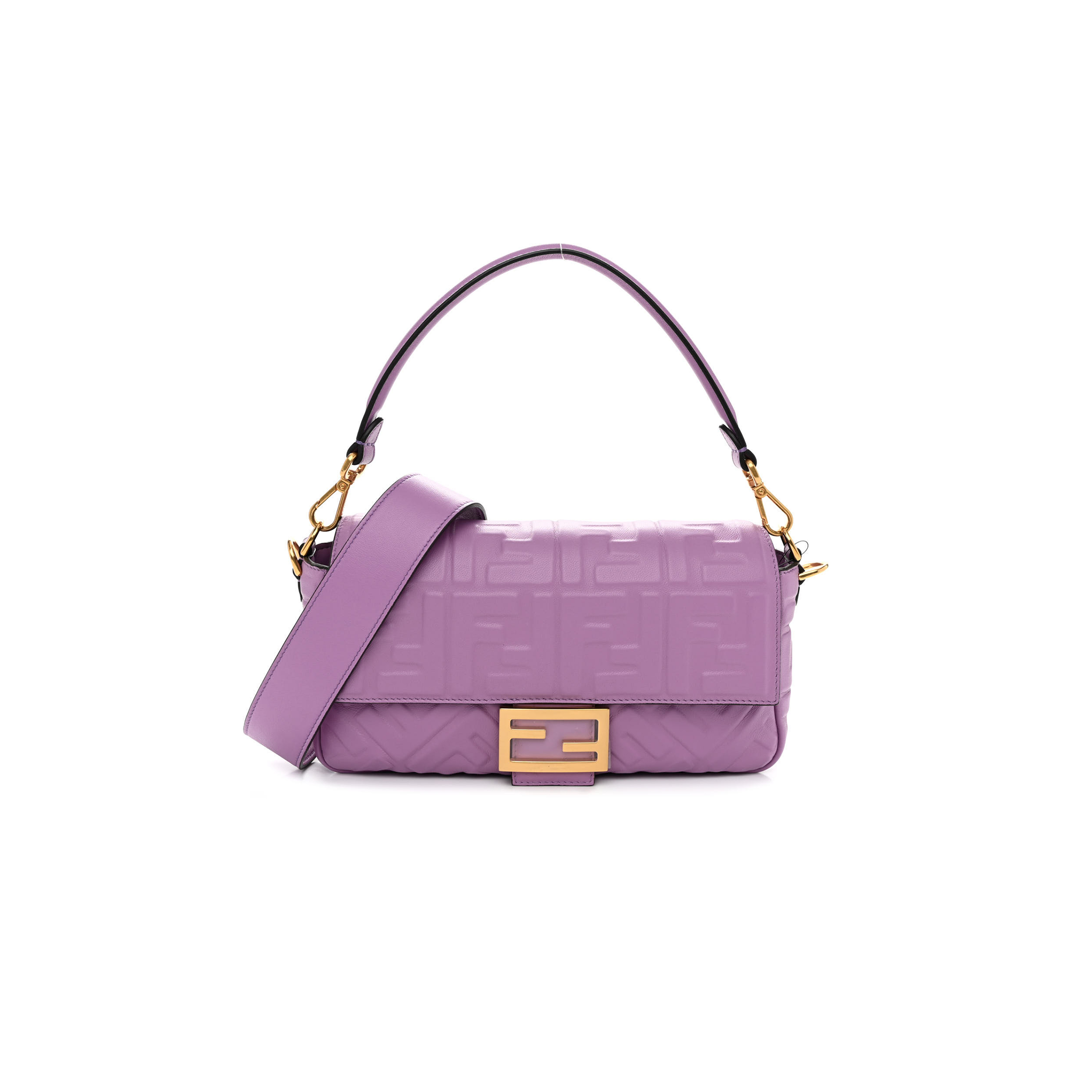 FENDI NAPPA FF 1974 EMBOSSED BAGUETTE AGAPANTO (26*15*6cm)