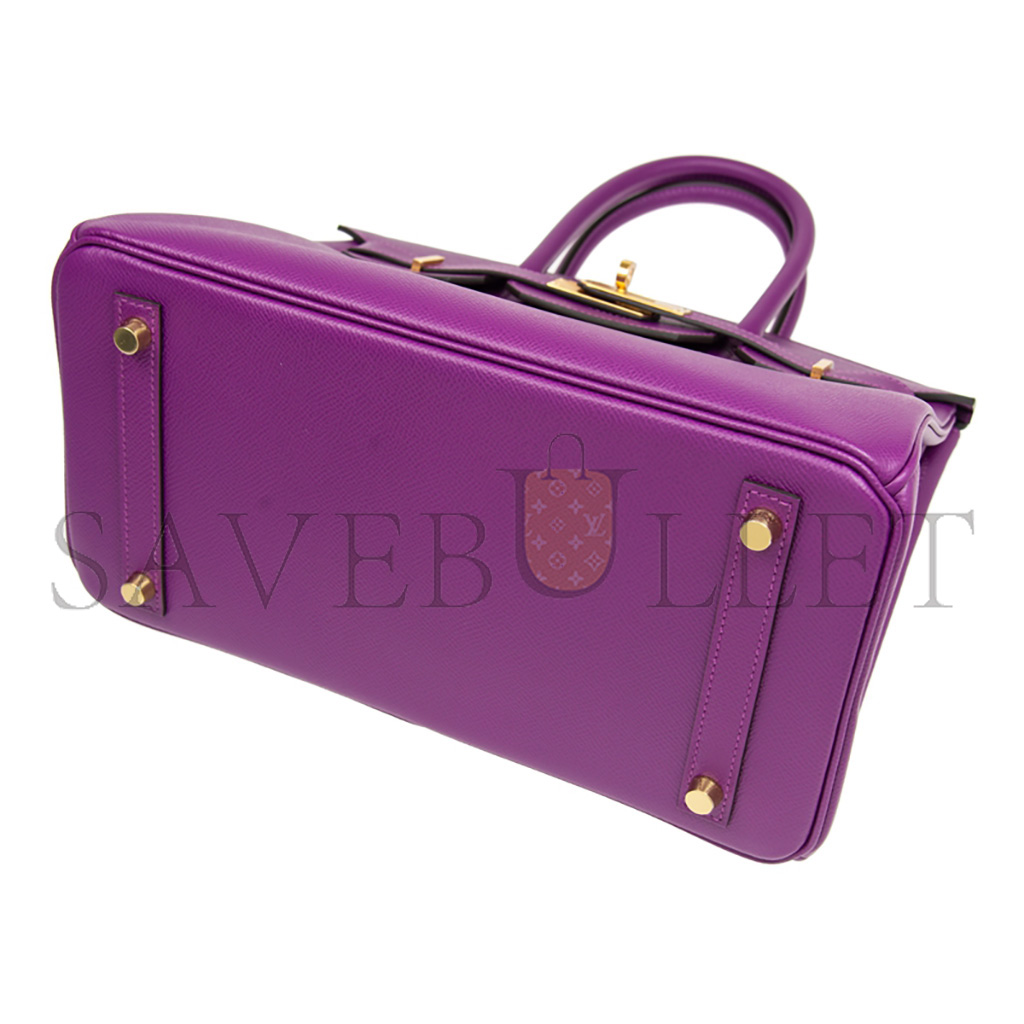 HERMES MASTER BIRKIN 30 TOGO LEATHER ANEMONE PURPLE GOLD BUCKLE BAG BK30P9EPGP (30*23*15cm)