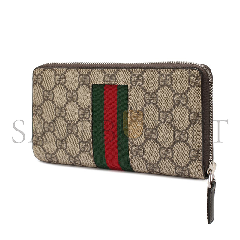 GUCCI GG SUPREME ROUND ZIPPER LONG WALLET 408831 (19*10*2.5cm)