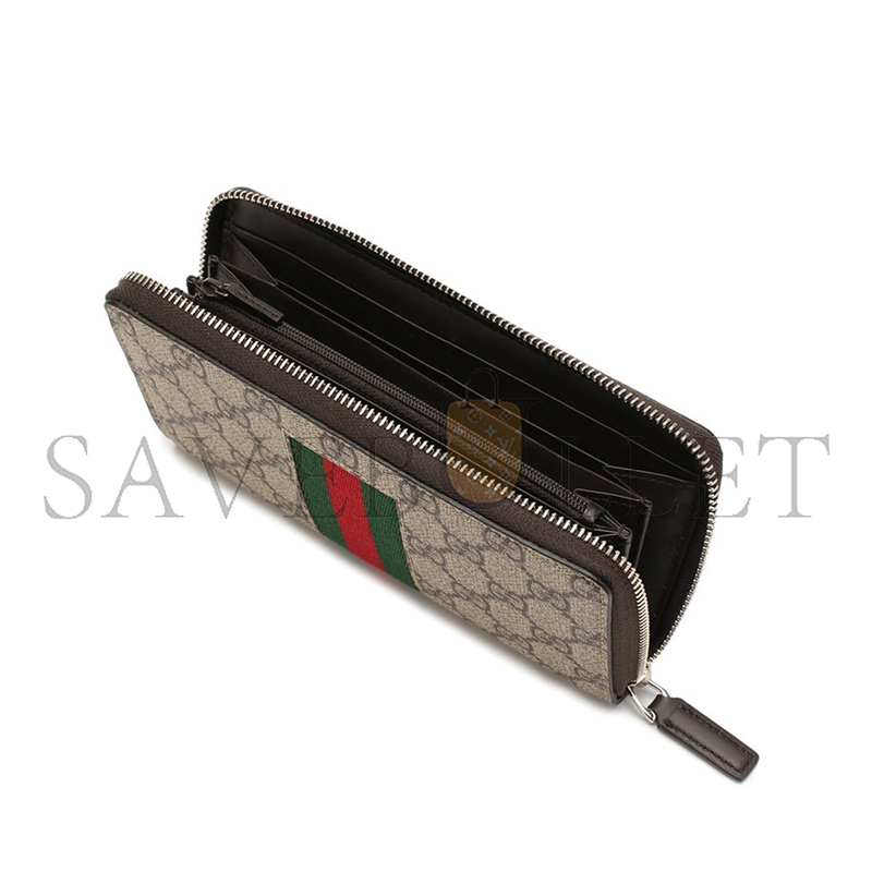 GUCCI GG SUPREME ROUND ZIPPER LONG WALLET 408831 (19*10*2.5cm)