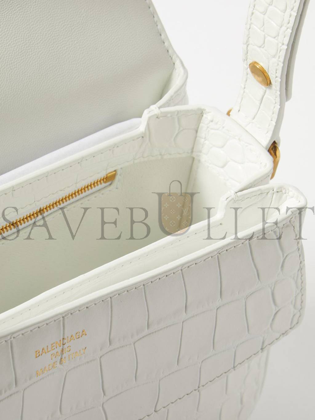 BALENCIAGA WHITE LADY FLAP S CROCODILE-EFFECT SHOULDER BAG MATCHESFASHION US (21.8*14.2*8.8cm)