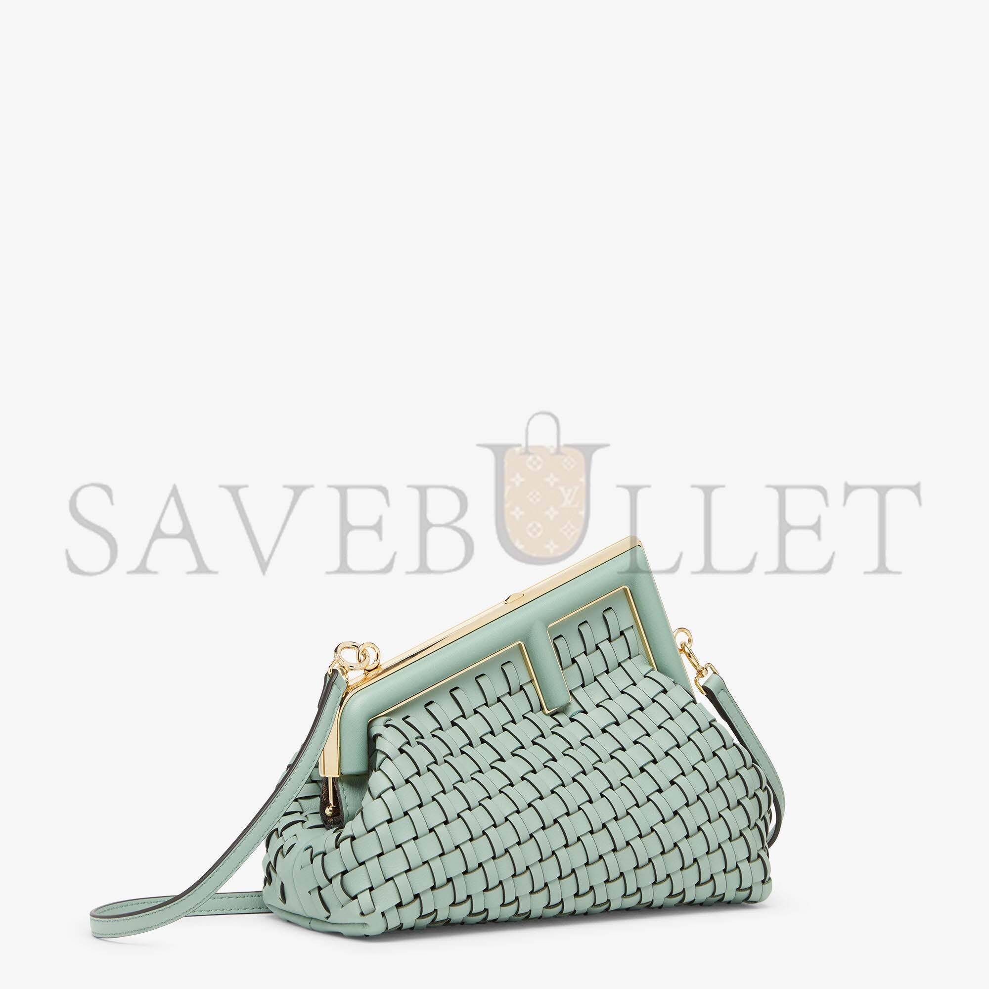 FENDI FIRST SMALL - MINT GREEN LEATHER INTERLACE BAG 8BP129ALOXF03HW (26*18*9.5cm)