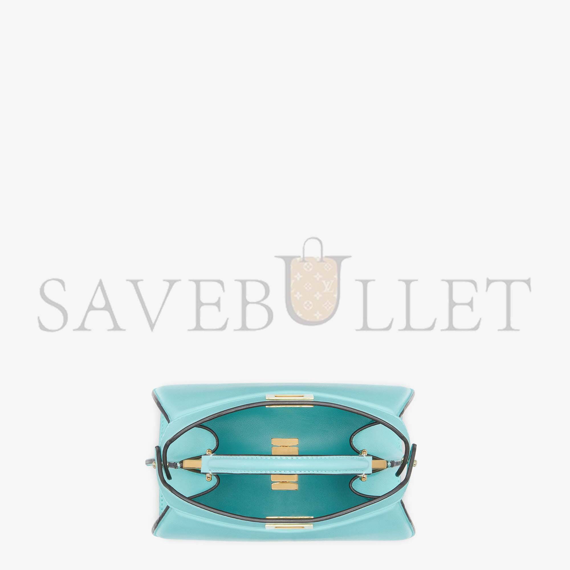 FENDI PEEKABOO ISEEU PETITE - TURQUOISE PADDED NAPPA LEATHER 8BN335ABVEF1JTX (20*15.5*11cm)