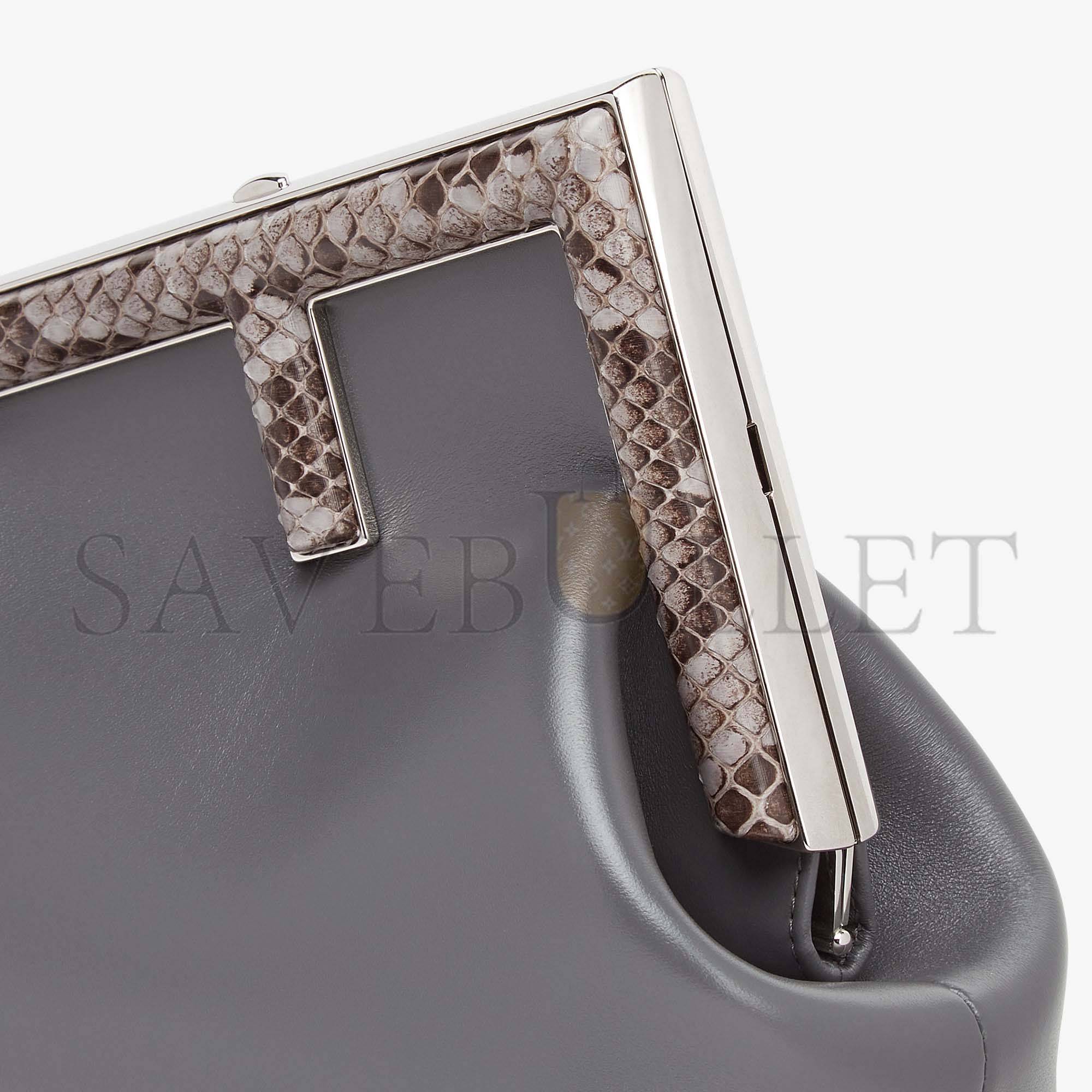 FENDI FIRST SMALL - PYTHON AND DARK GRAY LEATHER BAG 8BP129AGWRF1I00 (26*18*9.5cm)