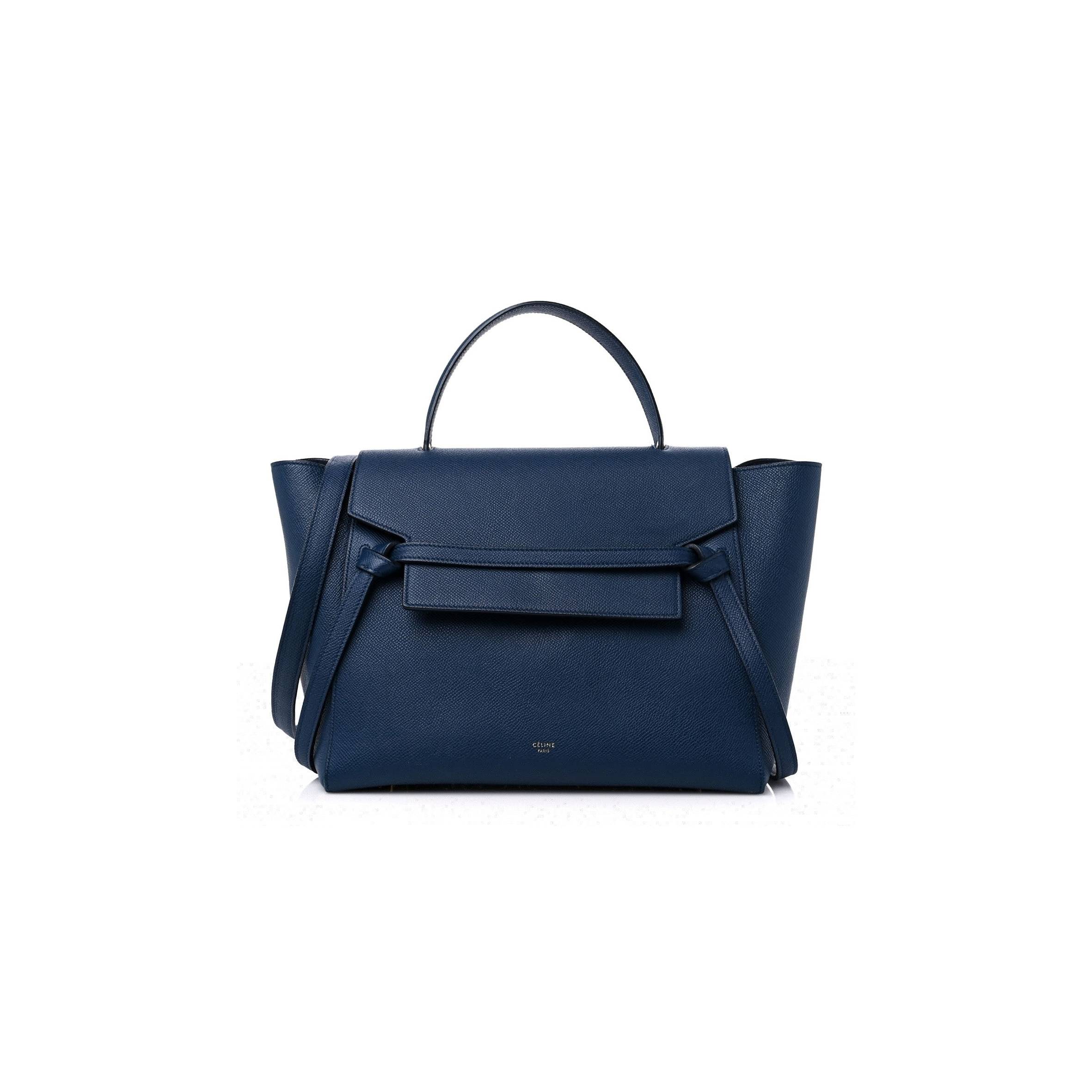 CELINE GRAINED CALFSKIN MINI BELT BAG DEEPSEA (28*23*17cm)