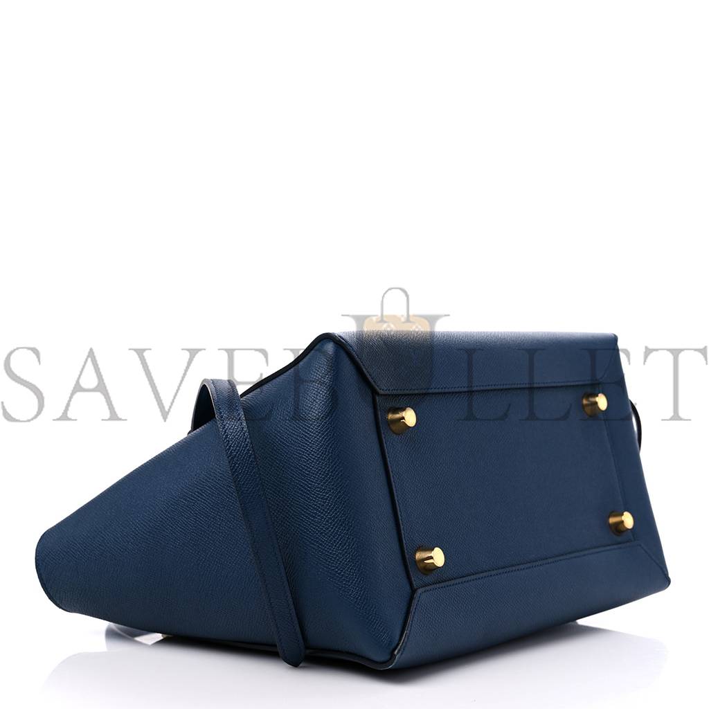 CELINE GRAINED CALFSKIN MINI BELT BAG DEEPSEA (28*23*17cm)