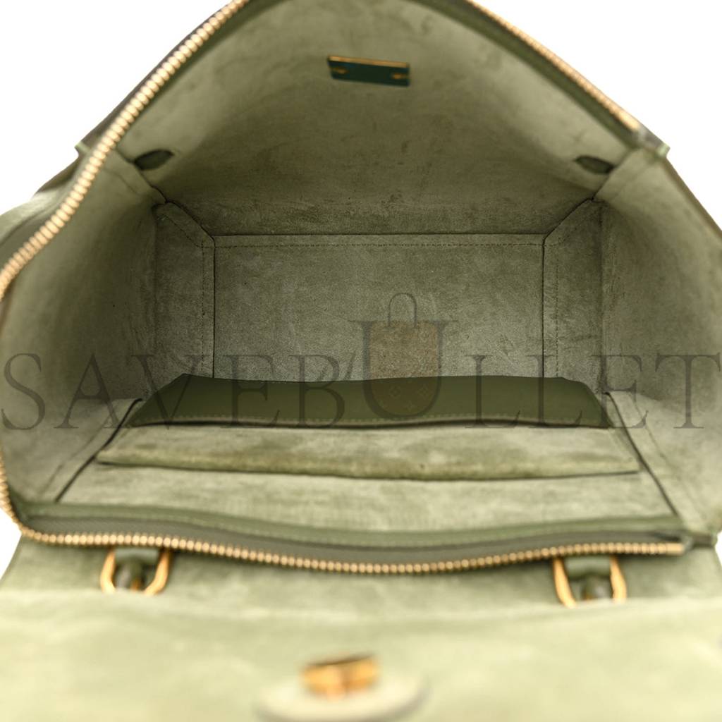 CELINE GRAINED CALFSKIN MICRO BELT BAG ARMY GREEN (23*22*13cm)